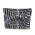 Boho Makeup Bag, Aesthetic Makeup Organizer Pouch Cosmetic Bags for Women - color: BlackLeaf