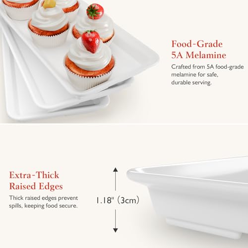 Bumusty 3-Tier Melamine Serving Tray Set, 11.5 x 5.6 in, Gold Stand - color: Gold, size: 11.8" x 5.7"