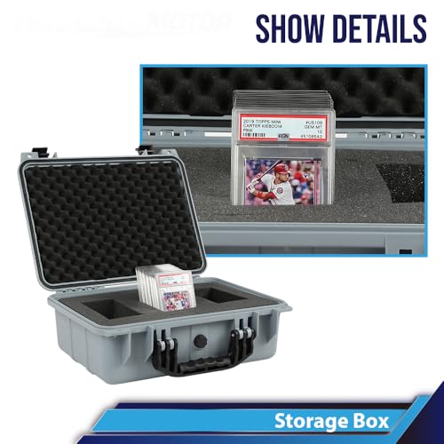 CROSSDESIGN Storage Box for Collectible Cards, Tools, Screws, Craft Supplies DIY Adjustable Organizer Box with Removable Dividers & Protective Foam, Lightweight Stackable Storage Container Gray - size: 1 Pack | DIY Divider | Big Size | Gray