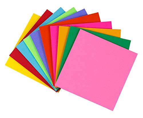 Hygloss Note Paper Cube - 5" Square Non-Sticky Memo Pad - 250 Sheets in 10 Assorted Bright Colors - Notes Cubes - Perfect for Office & School Supplies - color: 10 Assorted Colors, size: 5" x 5", 250 Sheets