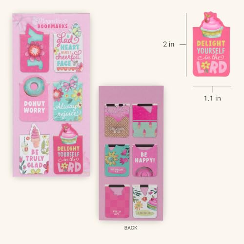 Christian Art Gifts Cute Magnetic Bookmark Set with Bible Verses - color: Sprinkled With Joy
