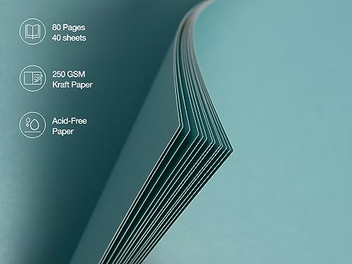 potricher 8 x 8 Inch DIY Scrapbook Album 80 Pages with Kraft Paper, Blue - color: Blue, size: 8 Inch 80 Pages