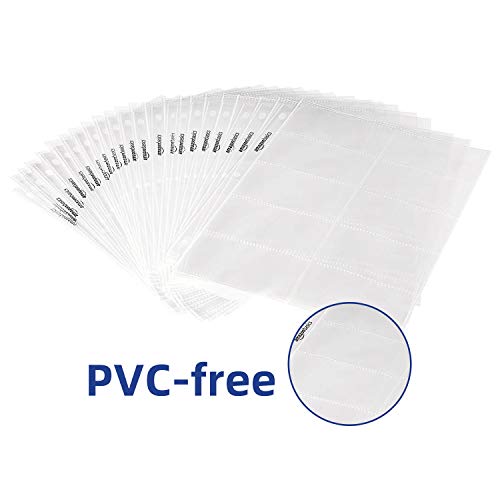Amazon Basics Plastic Business Card Organizer Sleeves for 3-Ring Binder, Transparent Card Holder, 8.5 x 11 inches, 25-Pack - color: Transparent, size: 25