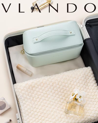 VLANDO Makeup Bag,Women Travel Toiletry Case,Carry Handle,Mint Green - color: 07-Mint Green