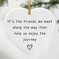 Friends We Meet Along The Way, Firm Friendship - Heart Plaque/Sign, Gifts for Friends | Birthday, Christmas Friendship Gifts for Bestie, Best Friend, Sisters, BFF, Her | Friend Christmas Ornament - color: Friend