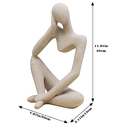 Dnoifne Thinker Statues and Sculptures, Sandstone Resin Thinker Statue Ornaments, Abstract Style Sculptures, Housewarming Gifts, Living Room Dining Desk Decorations (Right, Super Large) - color: Right, size: X-Large