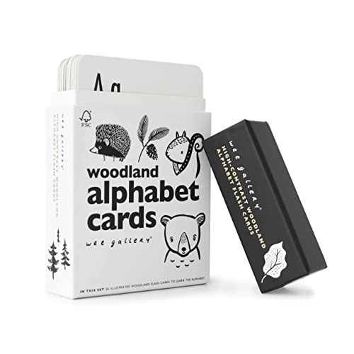 Wee Gallery Woodland Alphabet Cards, ABC Flash Cards for Toddlers - color: Woodland