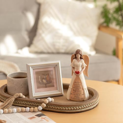 Hanobe 15" Vintage Wood Decorative Tray for Coffee Table Decor, Beaded Edge - color: Oval Brown