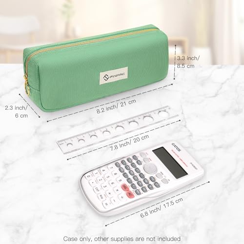FINPAC Pencil Case, Corduroy Aesthetic Makeup Bag - color: Grass Green
