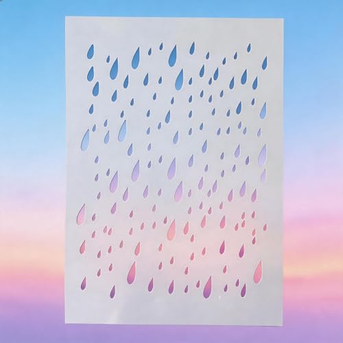 TIAMECH A4 Reusable Raindrop Stencil for Painting - style: Raindrop Water Drop