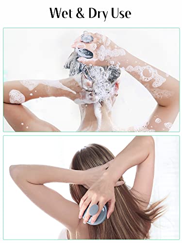 HEETA Scalp Massager Hair Growth Scrubber for Dandruff Removal Hair Care - color: 04-sky Gray