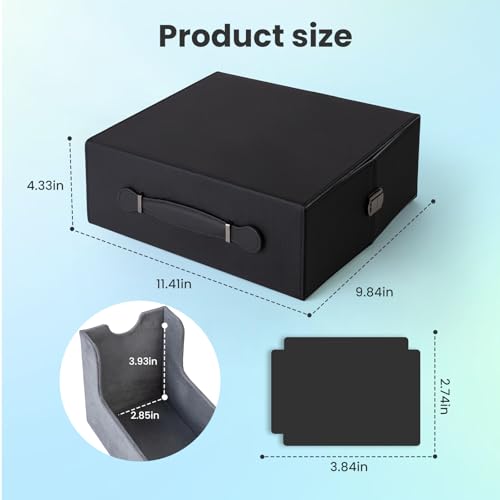 Trading Card Storage Box, 3-Row Deck Case with Handle, 2500+ Card Organizer with 8 Colorful Dividers & 3 Stoppers for MTG TCG PTCG Sports Card, Black & Grey - color: Black & Grey, size: 2500+, with Handle