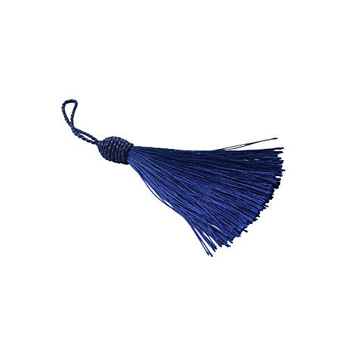 20pcs 6 Inch Silky Tassels with Chinese Knot for DIY Crafts(Dark Blue) - color: Dark Blue