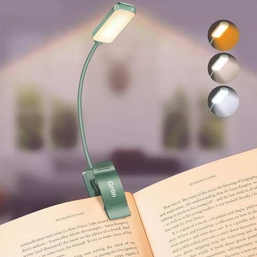 Gritin 9 LED Rechargeable Book Light for Reading in Bed - color: Green