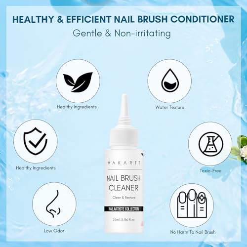 Makartt Nail Art Brushes Cleaner 70ml/2.36 Fl.oz - color: Clear-Nail Brush Conditioner