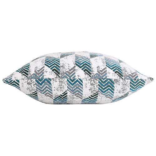 Yeiotsy Pack of 2 Nordic Style Decorative Throw Pillow Covers for Sofa Bed Card Chair Geometric Cushion Cases Jacquard Chenille (Teal Rhombus, 18 X 18 Inches) - color: Teal Rhombus