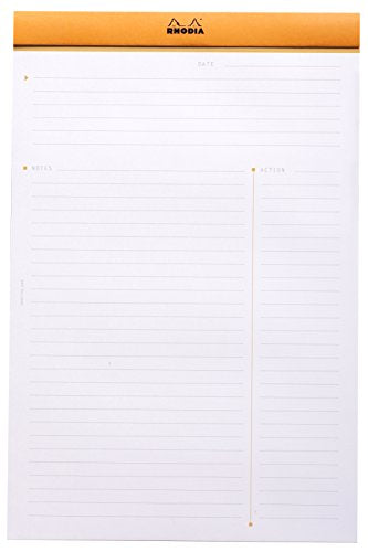 Rhodia Meeting Notepad, No16 A5 - Orange - color: Orange, size: No.16(A5)14.8×21cm, style: Meeting ruled