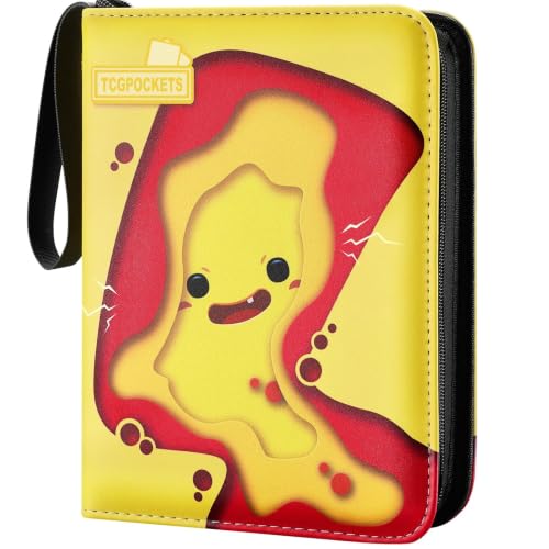 Card Binder 440 Pockets, 4-Pocket Trading Card Collection Album with 55 Sleeves Joyful Yellow - color: Joyful Yellow, size: 440 Pockets