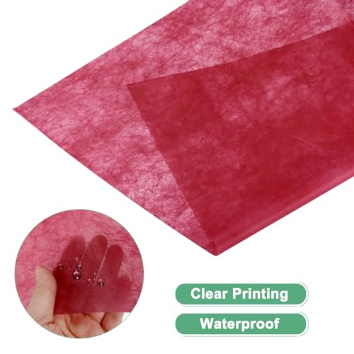 M METERXITY 76-Sheet Korean Cotton Wrapping Flower Paper, 11.8 Inch/ 30cm Waterproof Floral Wrapping Cotton Paper for Bouquets/Gift Packaging [Red] - color: Red