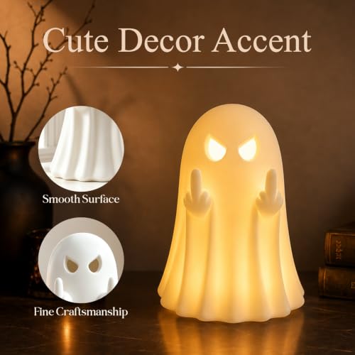 Halloween Ghost Figurine Cute Spooky Ghost Statue White - color: White Evil Ornament
