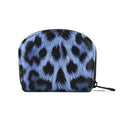 Small Zip Wallet Credit Card Wallet Coin change case Holder for women PU Leather(Navy Leopard) - color: Navy Leopard