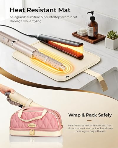 Mancro Carrying Case for Shark FlexStyle, Quilted Hair Tools Travel Bag - color: White Pink, size: Standard