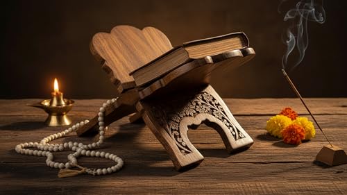 Handmade Wooden Prayer Book Stand Rehal Folding Bible Quran Holder 12 Inch