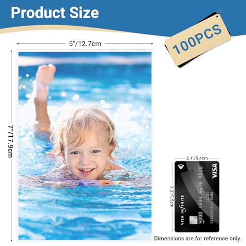 5x7 Soft Sheet Protectors 100 Pack, Clear Top Loading Photo Sleeves, No Holes Photo Protectors, Acid-Free Plastic Photocard Sleeve, Archival Safe & Waterproof - color: 5x7"