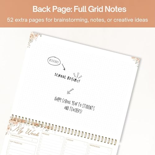 Undated Weekly Planner Notepad, 8.5" x11", 52 Weeks, Blush Pink - color: Blush Pink