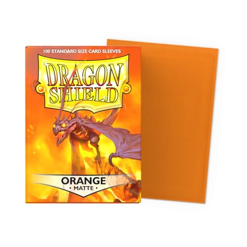 Dragon Shield | Standard Size Card Matte Sleeves | 100 CT - Smooth & Tough Premium TCG Sleeves | Compatible with Pokemon, Flesh & Blood, One Piece & Magic the Gathering | Orange - color: Orange