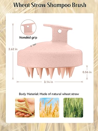 HEETA Scalp Massager Hair Growth Scrubber for Dandruff Removal Hair Care - color: New Light Pink