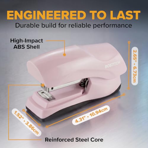 Bostitch Heavy Duty Stapler, 40 Sheet Capacity, No Jam, Pink - color: Pink, size: Pack of 1