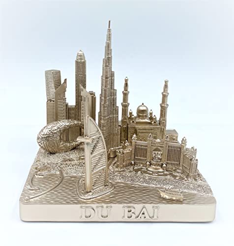 ZIZO Modern The World Landmarks Model Buildings City Skyline Statue for Home Decor for Boy Friends Gold 4" (Dubai) - color: Dubai