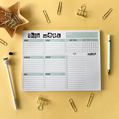 Weekly Planner Pad 52 Tear-Off Sheets Undated 8.5 x 11 Desk Pad - style: Style 2