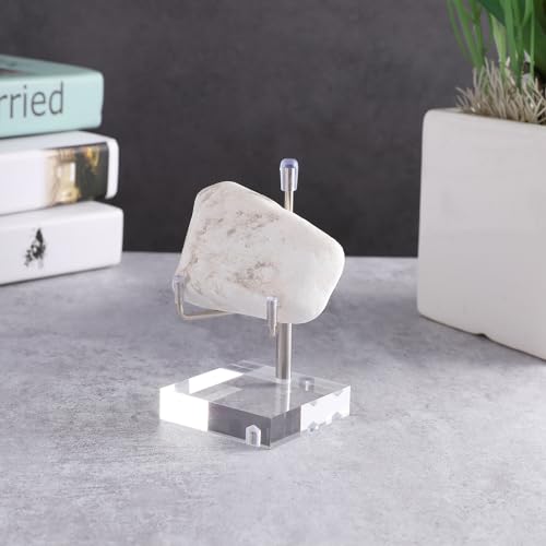 Acrylic Plate Stand for Display, Small Adjustable Metal Arms Easel Display - color: silver, size: S