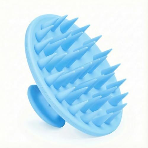 Meartchy Silicone Scalp Massager Shampoo Brush, Scalp Brush for Hair Growth & Dandruff Removal, Hair Scrubber Scalp Stimulator Exfoliator Brush with Soft Bristles for Wet Dry Scalp Care (Light Blue) - color: Light Blue