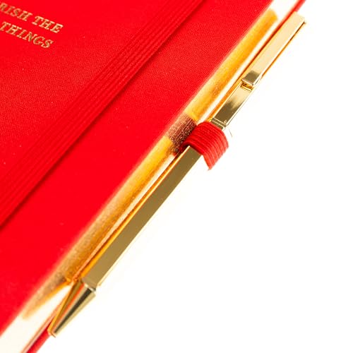 Graphique Cherry Lined Journal Plus Pen Luxe Collection, Hardcover Diary Notebook for Writing, Gold Foil Embossing, 160 Pages, 6” x 8” - color: Cherry