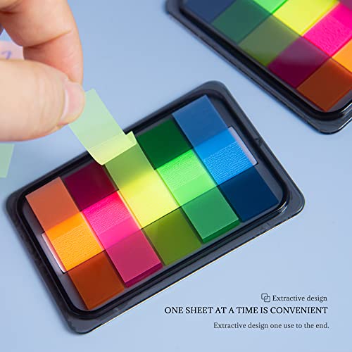 Golcellia 600 Pcs Transparent Sticky Tabs, Pop Up Page Markers for Books - color: Long Strip Base -6