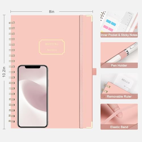 EMSHOI Meeting Notebook Agenda, 100 Pages, B5 Size (8" x 10.2") - color: Pink, size: B5