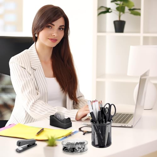 17 IN 1 Office Desk Organizer Set for Back to School Supplies Accessories - color: Black