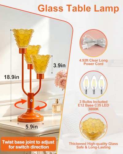 Lightdot Vintage Orange Table Lamp Dimmable Bulbs Included Home Decor Gift - color: 07-Orange-Shell