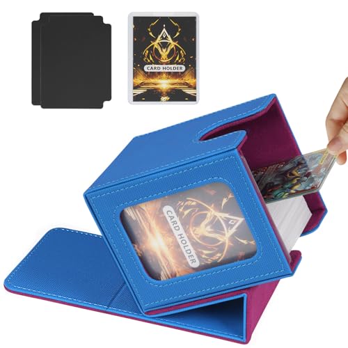 Card Deck Box for MTG Commander, Deck Case Holds 100 Double-Sleeved Cards - color: Blue & Red, size: 1 Box
