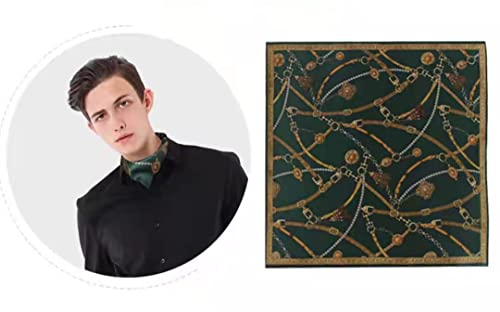 ANDANTINO 100% Mulberry Silk Scarf -21” Square Neckerchief with Gift Packed - color: Blackish Green