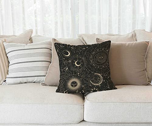 Solekla Cotton Linen Pillow Cover Astrology Moon Throw Pillow Case Cushion Cover Pillowcase for Sofa Home Bed Decorative 18"x18" - color: Sl197