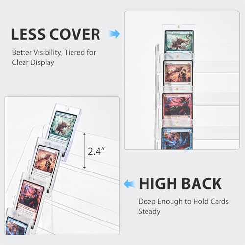 DEEIF 5 Tier Acrylic Trading Card Display Stand for Sports Cards, 2 Pack - size: 5 Tier, 2 Pack