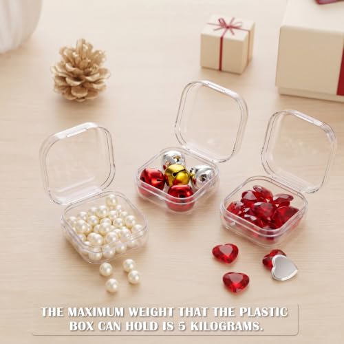 Jetec 6 Pieces Small Clear Plastic Storage Box, 1.4 x 1.4 x 0.7 Inch - size: 1.4 x 1.4 x 0.7 Inch