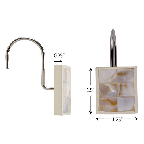 Creative Scents Milano Shower Curtain Hooks Decorative | Set of 12 - style: Shower Curtain Hooks