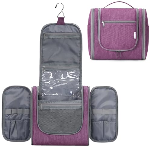 Narwey Large Hanging Travel Toiletry Bag for Women, Makeup Cosmetic Bag - color: AA-Purple, size: Large