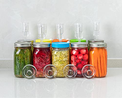 JILLMO Fermentation Kit, Stainless Steel Lids with Weights & Airlocks