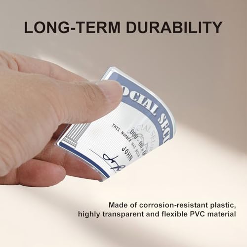 6-Pack Social Security Card Protector Sleeves, Medicare and Credit Card Holder Cover, Waterproof SSN Card Protector (6)